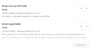 Screenshot van de nieuwe tickets